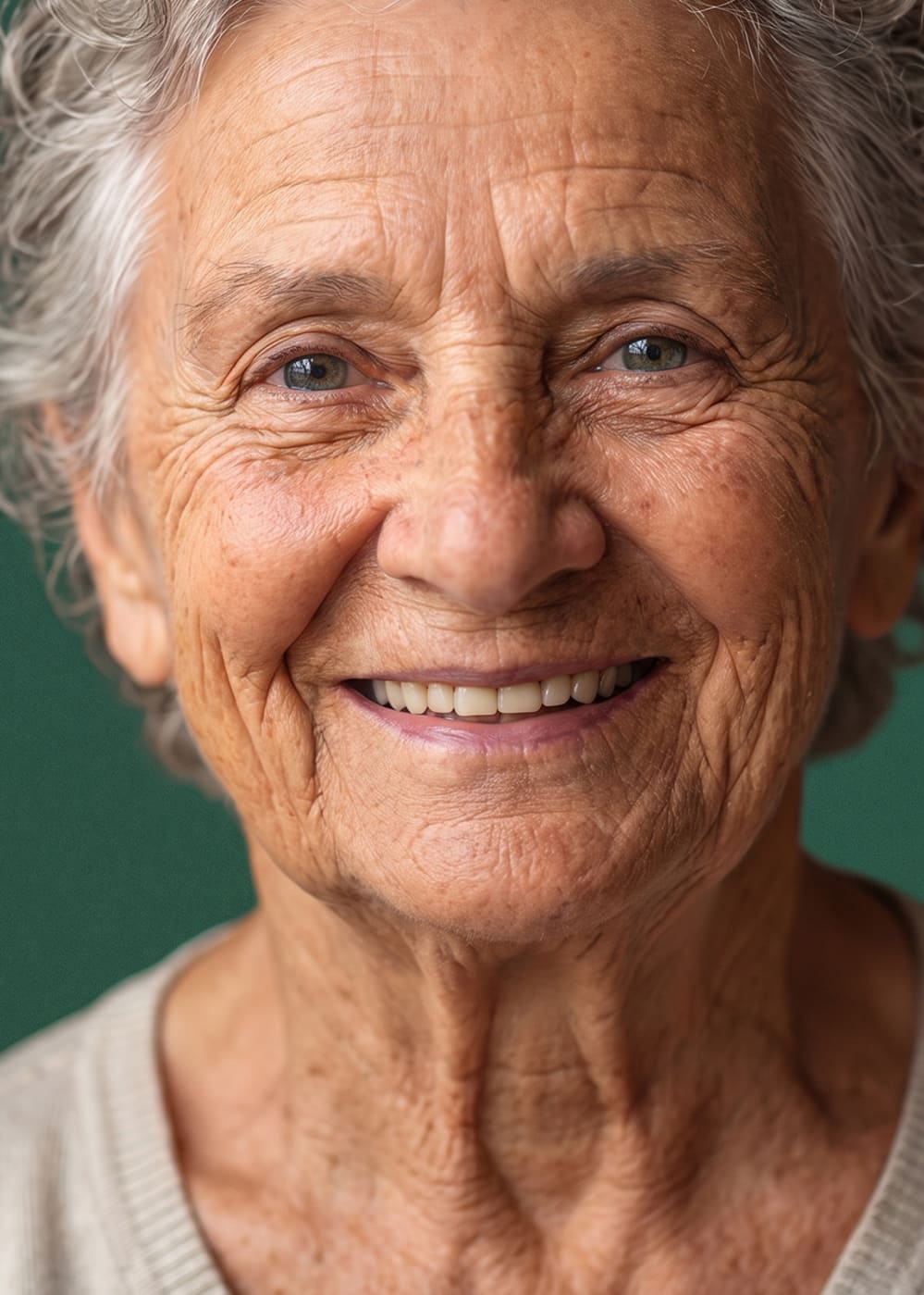 Paciente sorrindo após cirurgia de catarata na CEOL
